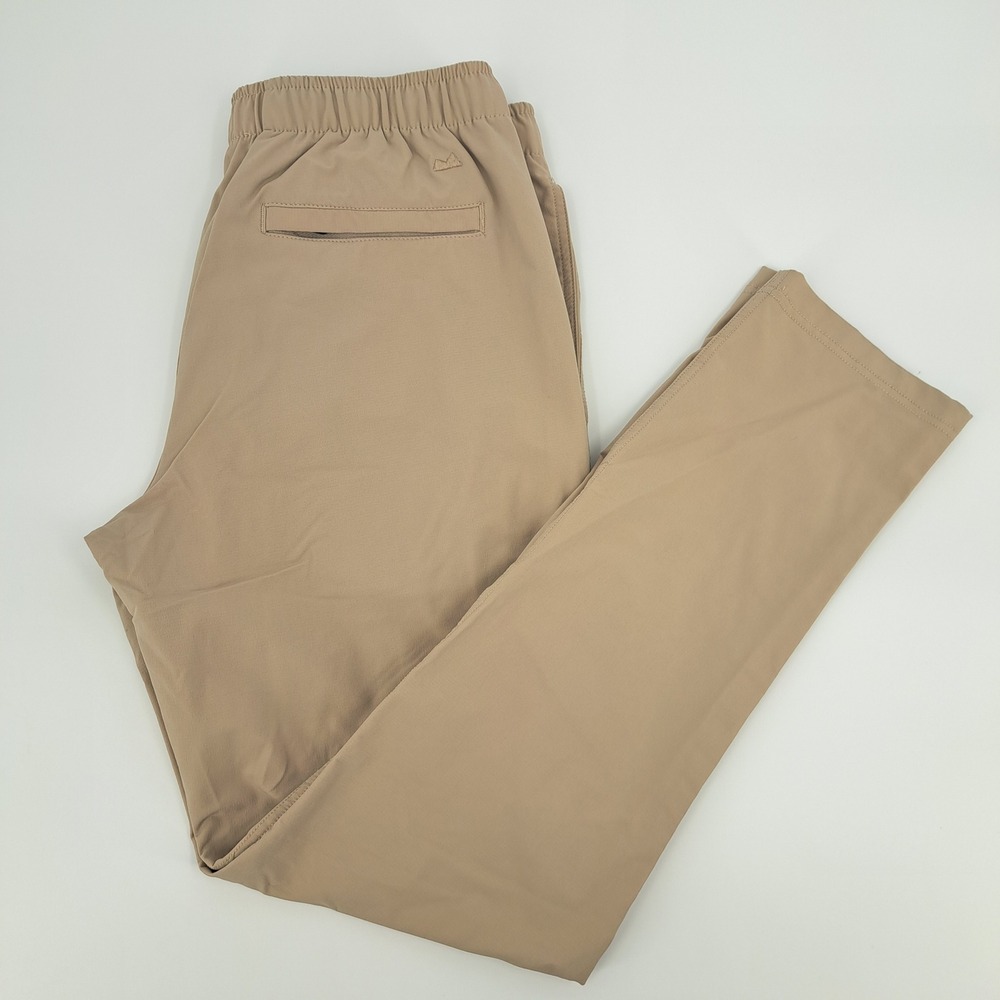Myles Apparel Everyday Pant Mens M Nylon Spandex Khaki Tan 30 Inseam Stretch